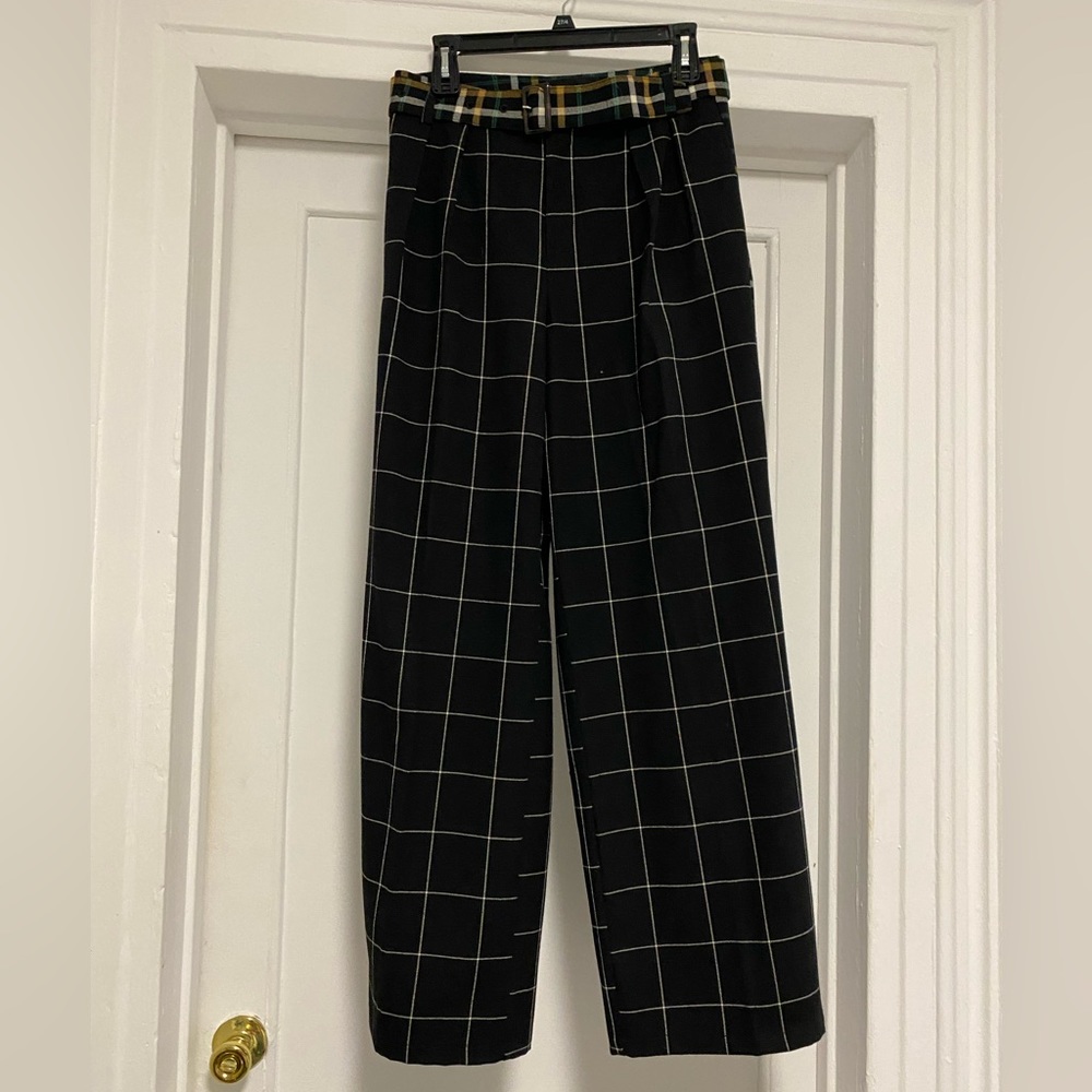 Who What Wear wide leg plaid pant size 6